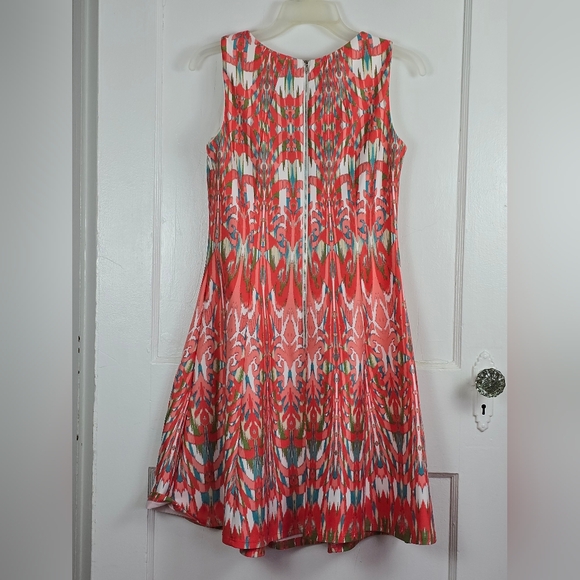 Gabby Skye Coral Pink Fit and Flare Dress Size 4 - Picture 5 of 9